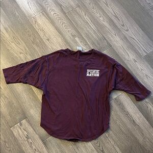 PINK Victoria's Secret Burgundy Long Sleeve Tee